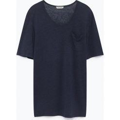 T-shirty męskie: Lniana koszulka „Nilibay” w kolorze granatowym
