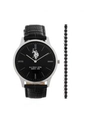 U.S. Polo Assn. Zestaw zegarek i bransoletka Jeremy USP6391TW Czarny. Czarne, analogowe zegarki męskie U.S. Polo Assn. Za 349.99 zł.