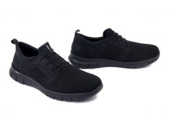 RIEKER B7796-01 black, półbuty męskie. Czarne eleganckie półbuty męskie Rieker, bez obcasa, bez zapięcia. Za 369.90 zł.