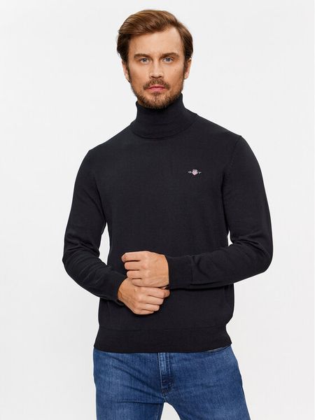 Gant Golf Classic Cotton Rollerneck 8030563 Czarny Regular Fit. Czarne kardigany męskie Gant, m, bez wzorów, z bawełny, bez ramiączek. Za 409.99 zł.