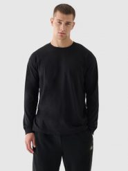 4F Longsleeve oversize z nadrukiem męski - czarny L. Czarne koszulki męskie z długim rękawem 4f, l, bez wzorów, z bawełny, klasyczne, bez kołnierzyka, bez ramiączek. W wyprzedaży za 39.99 zł.