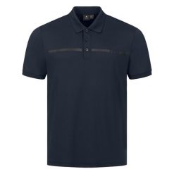 Koszulka polo do jazdy konnej ELT Michigan. Niebieskie koszulki polo męskie ELT, bez wzorów, sportowe, bez kołnierzyka, bez ramiączek. Za 181.50 zł.