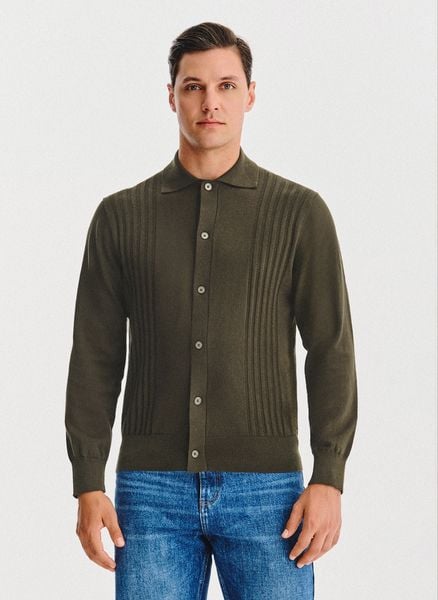 PAKO LORENTE - Bawełniany kardigan w kolorze zielonym. Zielone kardigany męskie Pako Lorente, m, bez wzorów, z bawełny, bez ramiączek. Za 199.99 zł.