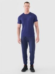 4F Spodnie treningowe szybkoschnące męskie - granatowe 3XL. Niebieskie długie spodnie sportowe męskie 4f, bez wzorów, z dresówki, na fitness i siłownię. W wyprzedaży za 129.99 zł.