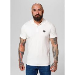 Koszulka Polo bawełniana klasyczna Jersey Slim Fit Small Logo. Białe koszulki polo męskie PITBULL, m, bez wzorów, z bawełny, klasyczne, bez kołnierzyka, bez ramiączek. Za 119.00 zł.