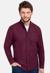 Burgundowa koszula, Regular Fit, K-BRIZO. Czerwone koszule męskie Volcano, l, bez wzorów, z bawełny, bez kołnierzyka, bez ramiączek. Za 139.99 zł.