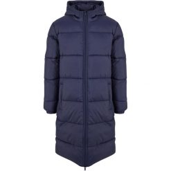 Męska Długa Kurtka Puchowa. Niebieskie kurtki męskie Urban Classics, m, bez wzorów, z puchu, sportowe, bez ramiączek, bez kaptura. Za 365.99 zł.