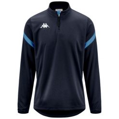 Bluza dresowa 1/2 zip Kappa Dolvole. Niebieskie bluzy rozpinane męskie Kappa, bez wzorów, z dresówki, sportowe, bez ramiączek, bez kaptura. Za 207.50 zł.