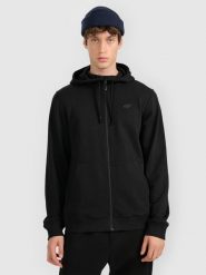 4F Bluza dresowa rozpinana z kapturem męska - czarna XL. Czarne bluzy rozpinane męskie 4f, m, bez wzorów, z dresówki, bez ramiączek, z kapturem. Za 159.99 zł.