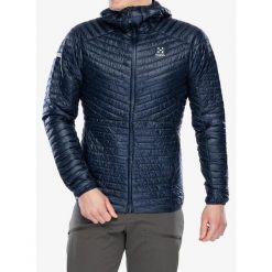 Kurtka ocieplana męska Haglofs L.I.M. Mimic Hood. Niebieskie kurtki męskie Haglöfs, l, bez wzorów, sportowe, bez ramiączek, bez kaptura. Za 844.99 zł.