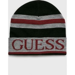 Guess Jeans - Czapka. Szare czapki męskie Guess Jeans, na zimę, z dzianiny. Za 139.90 zł.
