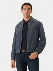 BOSS Kurtka skórzana H-Muller 50543213 Niebieski Regular Fit. Niebieskie kurtki męskie Boss, m, bez wzorów, ze skóry, bez ramiączek, bez kaptura. Za 2,309.00 zł.