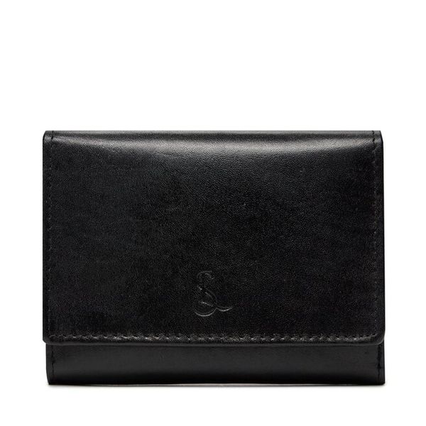 Portfel Semi Line. Czarne portfele męskie Semi-line, bez wzorów. Za 49.99 zł.