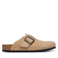 Klapki Birkenstock. Brązowe klapki i japonki męskie Birkenstock, bez wzorów. Za 759.99 zł.