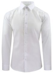 Męska Koszula Wizytowa, Taliowany Krój - Victorio - Biel. Koszule męskie Victorio, m, bez wzorów, z bawełny, bez kołnierzyka, bez ramiączek. Za 199.00 zł.