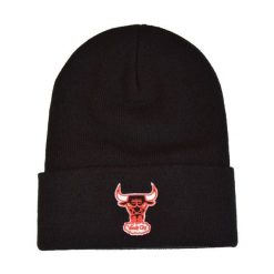 Czapka Chicago Bulls Knit. Czarne czapki męskie Mitchell & Ness, na zimę, bez wzorów, eleganckie. Za 190.50 zł.