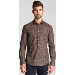 Brązowa koszula męska we wzór. Koszule męskie Versace Collection. Za 419.60 zł.
