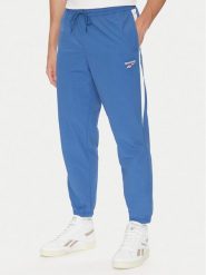 Reebok Spodnie dresowe 100215278 Niebieski Regular Fit. Niebieskie długie spodnie sportowe męskie Reebok, bez wzorów, z dresówki, na fitness i siłownię. Za 139.99 zł.