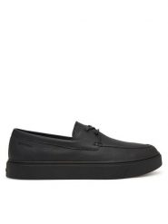 Calvin Klein Półbuty Hybrid Clean Boat Shoe Lth HM0HM02233 Czarny. Czarne codzienne półbuty męskie Calvin Klein, bez wzorów, ze skóry, bez obcasa, bez zapięcia. Za 649.99 zł.