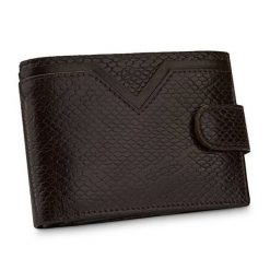 Portfel wężowy BETLEWSKI BPM-PP-60 c. brązowy. Brązowe portfele męskie Betlewski, bez wzorów, ze skóry. Za 119.99 zł.
