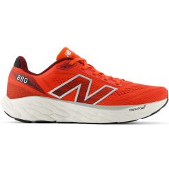 Buty męskie New Balance Fresh Foam X 880v14 M880R14 – czerwone. Czerwone buty do biegania męskie New Balance, bez wzorów, z materiału, bez zapięcia, do biegania. Za 349.99 zł.