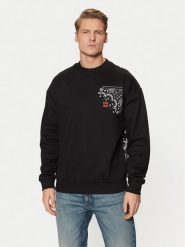 HUGO Bluza Derumkek 50532094 Czarny Relaxed Fit. Czarne bluzy nierozpinane męskie Hugo, m, bez wzorów, z bawełny, bez ramiączek, bez kaptura. Za 279.99 zł.
