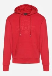 Czerwona Bluza z Bawełną Kapturem i Sznurkami Amatusa. Czerwone bluzy z kapturem męskie Born2be, l, bez wzorów, z bawełny, z kapturem. Za 99.99 zł.
