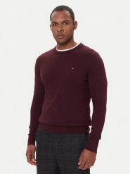 Tommy Hilfiger Sweter MW0MW28046 Bordowy Regular Fit. Czerwone kardigany męskie Tommy Hilfiger, m, bez wzorów, z bawełny, bez ramiączek. Za 519.99 zł.