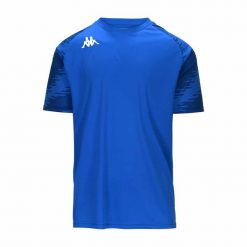 Koszulka Kappa Daverno. Niebieskie t-shirty sportowe męskie Kappa, bez wzorów, sportowe, bez ramiączek. W wyprzedaży za 94.00 zł.