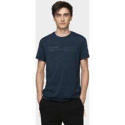 T-shirt męski TSM250 - granat. T-shirty męskie 4f, m, bez wzorów, bez kołnierzyka, bez ramiączek. Za 39.99 zł.