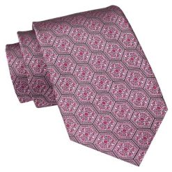 Męski Krawat Angelo di Monti - Jasny Róż, Regularny Wzór. Czerwone krawaty i muchy męskie Angelo di Monti, bez wzorów, z tkaniny, eleganckie. Za 45.00 zł.