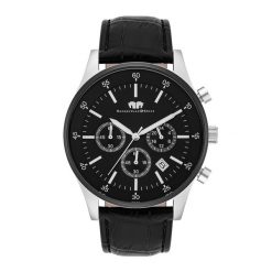 Rhodenwald & Söhne Chronograf Goodwill Srebrny/czarny Skóra naturalna Czarny Zegarki męskie 1 ct Męskie. Czarne, analogowe zegarki męskie Rhodenwald & Söhne, z koronki, srebrne. Za 669.99 zł.