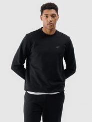 4F Bluza dresowa nierozpinana bez kaptura męska - czarna M. Czarne bluzy nierozpinane męskie 4f, m, bez wzorów, z bawełny, klasyczne, bez ramiączek, bez kaptura. Za 129.99 zł.