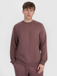 4F Bluza dresowa nierozpinana bez kaptura męska - brązowa L. Brązowe bluzy nierozpinane męskie 4f, l, bez wzorów, z bawełny, klasyczne, bez ramiączek, bez kaptura. Za 149.99 zł.