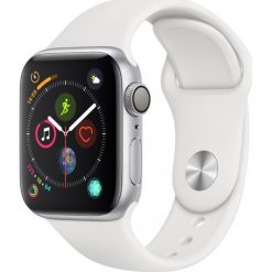 Apple Watch Series 4 GPS + Cellular, 40mm Silver Aluminium Case with White Sport Band. Zegarki sportowe marki Apple. Za 2,349.00 zł.