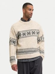 Jack & Jones Sweter Blumax 12286244 Beżowy Relaxed Fit. Brązowe swetry męskie Jack & Jones, bez wzorów, z syntetyku, bez kołnierzyka, bez ramiączek. Za 219.99 zł.