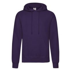 Męska Klasyczna Bluza Z Kapturem. Fioletowe bluzy nierozpinane męskie Fruit of the Loom, m, bez wzorów, klasyczne, bez ramiączek, z kapturem. Za 80.99 zł.