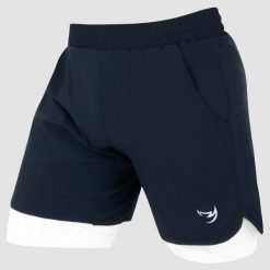 Spodenki treningowe męskie FUMETSU Icon Dual Layer Training. Niebieskie szorty sportowe męskie FUMETSU, bez wzorów, sportowe. Za 229.99 zł.
