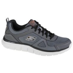 Skechers Track-Scloric, męskie buty treningowe, Szare. Czarne buty treningowe męskie Skechers, bez wzorów, z tkaniny, bez zapięcia, na fitness i siłownię. Za 289.99 zł.