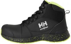 Shoes HELLY HANSEN Barcode MXR Mid S3S, black/yellow 47. Czarne buty trekkingowe męskie Helly Hansen, bez wzorów, bez zapięcia. Za 415.62 zł.