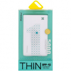 Remax Powerbank Rpp-10 Thin 5000 Mah, Biały/Zielony. Białe powerbanki REMAX. Za 59.00 zł.