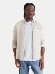 Tommy Hilfiger Koszula Bengal MW0MW42400 Beżowy Regular Fit. Brązowe koszule męskie Tommy Hilfiger, m, bez wzorów, ze lnu, bez kołnierzyka, bez ramiączek. Za 489.99 zł.