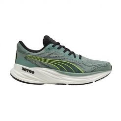 Buty do biegania męskie Puma Magnify Nitro 2. Zielone buty do biegania męskie Puma, bez wzorów, z materiału, bez zapięcia, do biegania. Za 789.99 zł.
