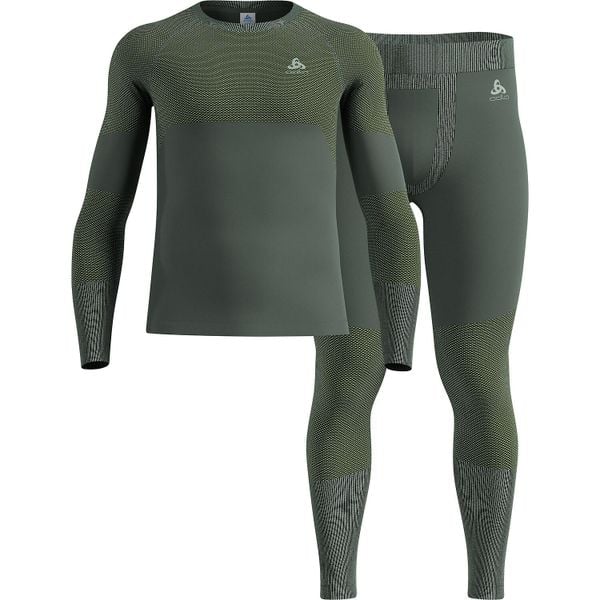 Bielizna termoaktywna - zestaw Odlo Set long FUNDAMENTALS PERFORMANCE WARM. Szara bielizna termoaktywna męska Odlo, m, bez wzorów, bez ramiączek. Za 389.99 zł.