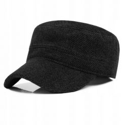 Delikatnie Ocieplana Czapka z Daszkiem (Partolówka) - Pako Jeans - Antracyt, Melanż. Szare czapki męskie Pako Jeans, na zimę, bez wzorów, z jeansu. Za 49.00 zł.
