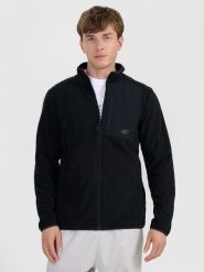 4F Polar ze stójką regular męski - czarny M. Czarne bluzy z polaru męskie 4f, m, bez wzorów, z polaru, bez ramiączek, bez kaptura. Za 189.99 zł.