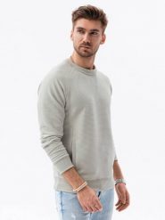 Bluza męska bez kaptura - kremowa V8 - Rozmiar: XXL. Szare bluzy nierozpinane męskie Ombre Clothing, m, bez wzorów, z bawełny, bez ramiączek, bez kaptura. W wyprzedaży za 29.99 zł.