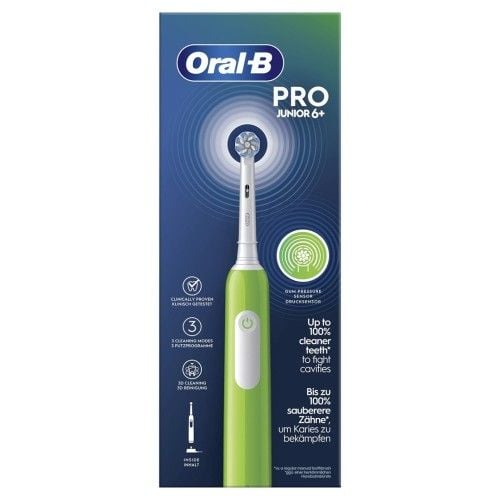 Szczoteczka elektryczna Oral-b Pro Junior Green. Zielone szczoteczki elektryczne BRAUN. Za 166.99 zł.