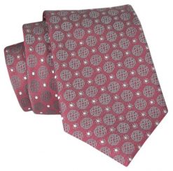 Krawat Angelo di Monti - Bordowy w Grochy. Czerwone krawaty i muchy męskie Angelo di Monti, bez wzorów, z tkaniny, eleganckie. Za 45.00 zł.