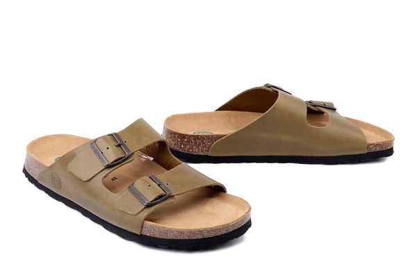 DR. BRINKMANN 600133-07 olive, klapki męskie. Zielone klapki i japonki męskie Dr. Brinkmann, bez wzorów, ze skóry. Za 284.90 zł.